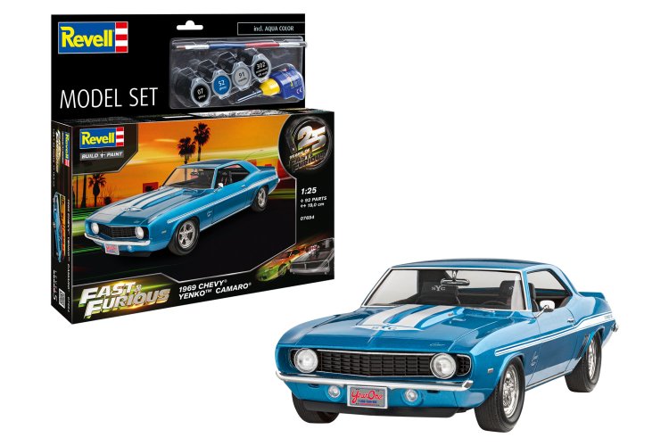 1:25 Revell 67694 Fast & Furious 1969 Chevy Camaro Yenko - Model Set - Rev67694 1x - REV67694