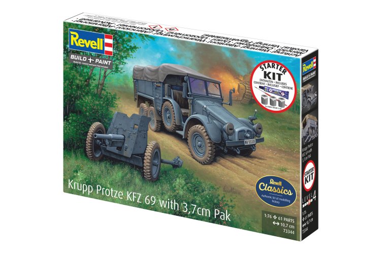 1:76 Revell 73344 Krupp Protze KFZ 69 met 3,7cm Pak - Militair Voertuig - Starter Kit - Rev73344 13i - REV73344
