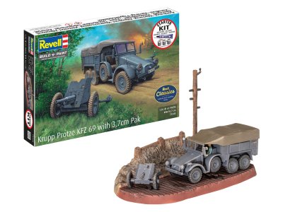 1:76 Revell 73344 Krupp Protze KFZ 69 met 3,7cm Pak - Militair Voertuig - Starter Kit - Rev73344 1i - REV73344