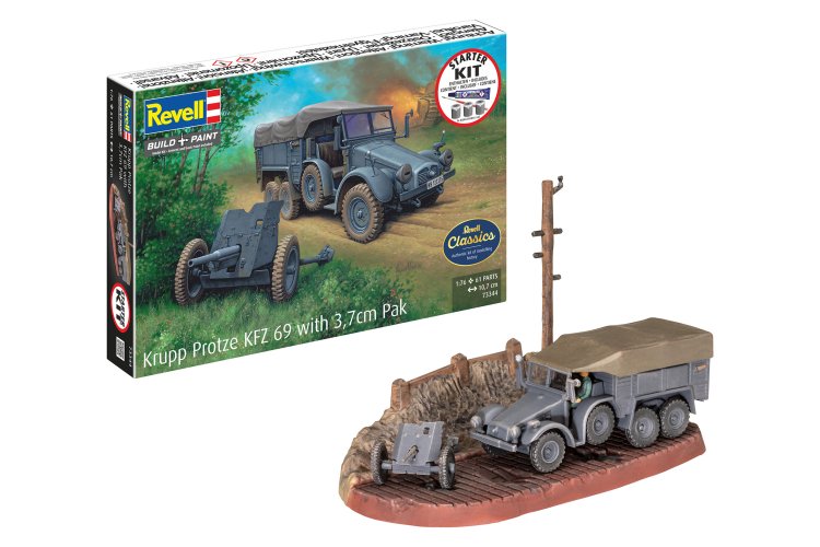 1:76 Revell 73344 Krupp Protze KFZ 69 met 3,7cm Pak - Militair Voertuig - Starter Kit - Rev73344 1i - REV73344
