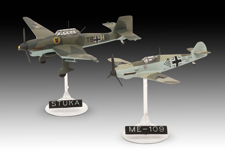 1:144 Revell 73770 Messerschmitt Bf109E & Junkers Ju87B Stuka &ndash; WWII German Propeller Aircraft &ndash; Starter Kit - Rev73770 16 - REV73770