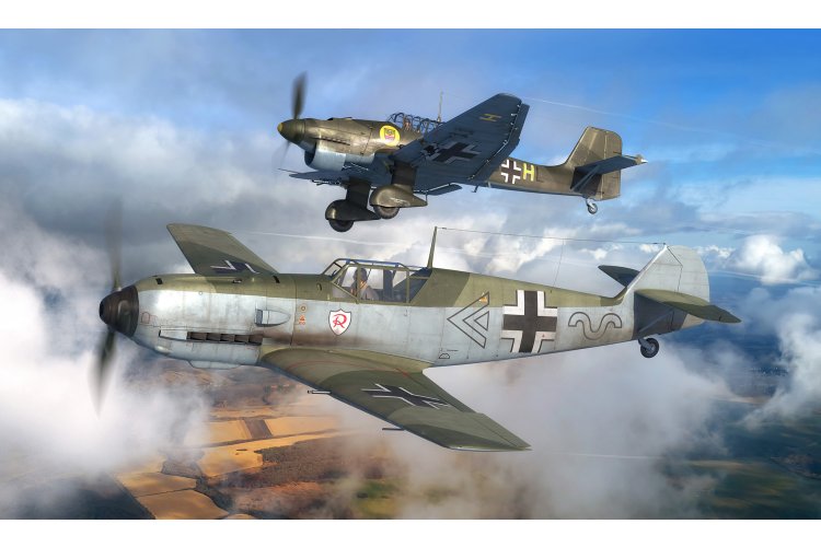 1:144 Revell 73770 Messerschmitt Bf109E & Junkers Ju87B Stuka &ndash; WWII German Propeller Aircraft &ndash; Starter Kit - Rev73770 21 - REV73770