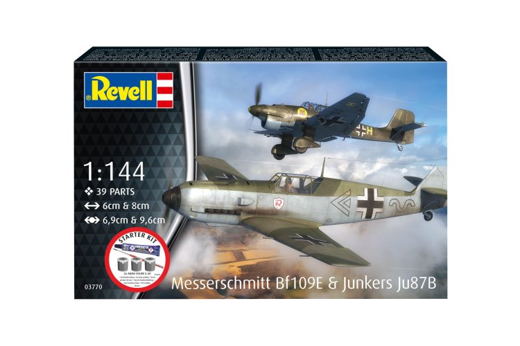 1:144 Revell 73770 Messerschmitt Bf109E & Junkers Ju87B Stuka &ndash; WWII German Propeller Aircraft &ndash; Starter Kit - Rev73770 23 - REV73770