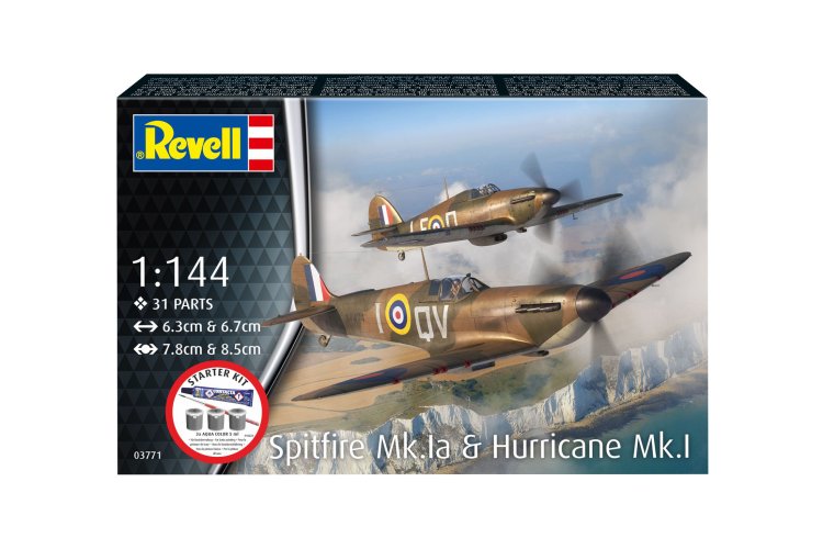 1:144 Revell 73771 Spitfire Mk.1a & Hurricane Mk.1 &ndash; WWII British Propeller Aircraft &ndash; Starter Kit - Rev73771 21 - REV73771