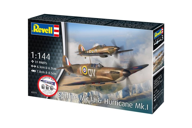 1:144 Revell 73771 Spitfire Mk.1a & Hurricane Mk.1 &ndash; WWII British Propeller Aircraft &ndash; Starter Kit - Rev73771 22 - REV73771