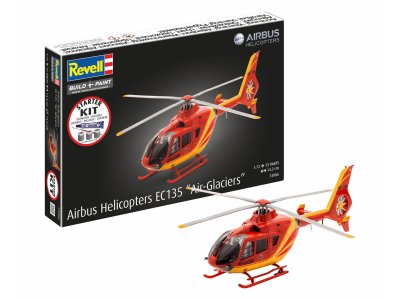 1:72 Revell 74986 Airbus Helicopters EC135 Air-Glaciers &ndash; Swiss Rescue Helicopter &ndash; Starter Kit - Rev74986 1 - REV74986