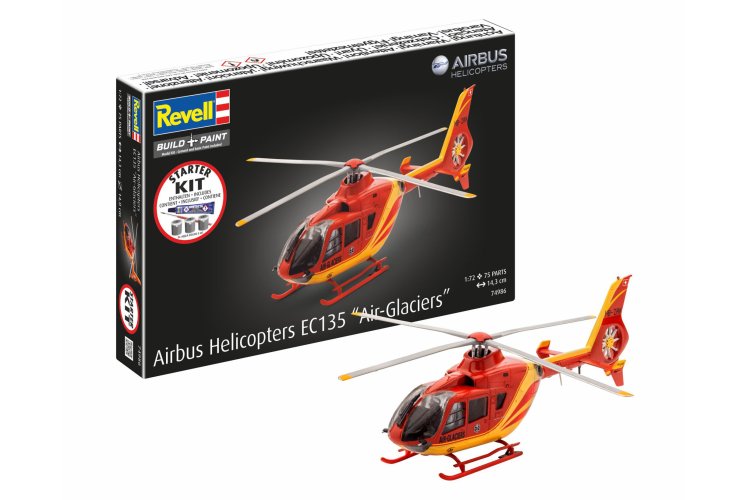 1:72 Revell 74986 Airbus Helicopters EC135 Air-Glaciers &ndash; Swiss Rescue Helicopter &ndash; Starter Kit - Rev74986 1 - REV74986