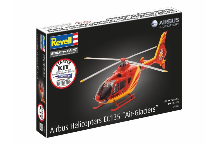 1:72 Revell 74986 Airbus Helicopters EC135 Air-Glaciers &ndash; Swiss Rescue Helicopter &ndash; Starter Kit - Rev74986 8 - REV74986