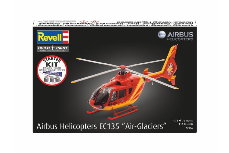 1:72 Revell 74986 Airbus Helicopters EC135 Air-Glaciers &ndash; Swiss Rescue Helicopter &ndash; Starter Kit - Rev74986 9 - REV74986