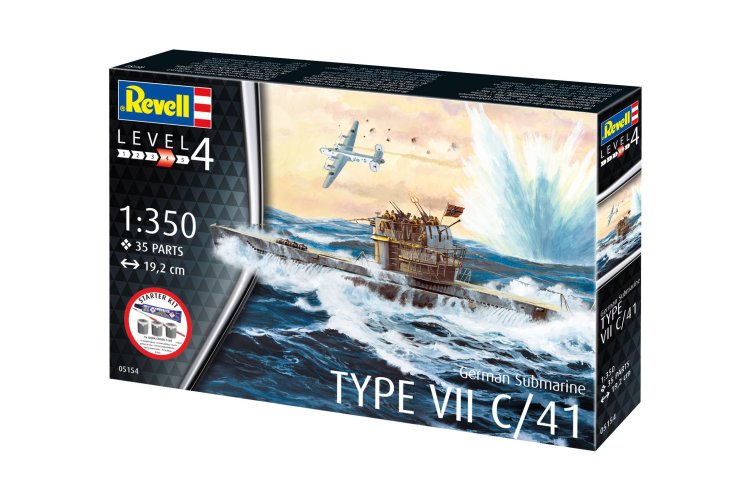 1:350 Revell 75154 Duitse Onderzee&euml;r Type VII C/41 - WWII U-boot - Starter Kit - Rev75154 10 - REV75154