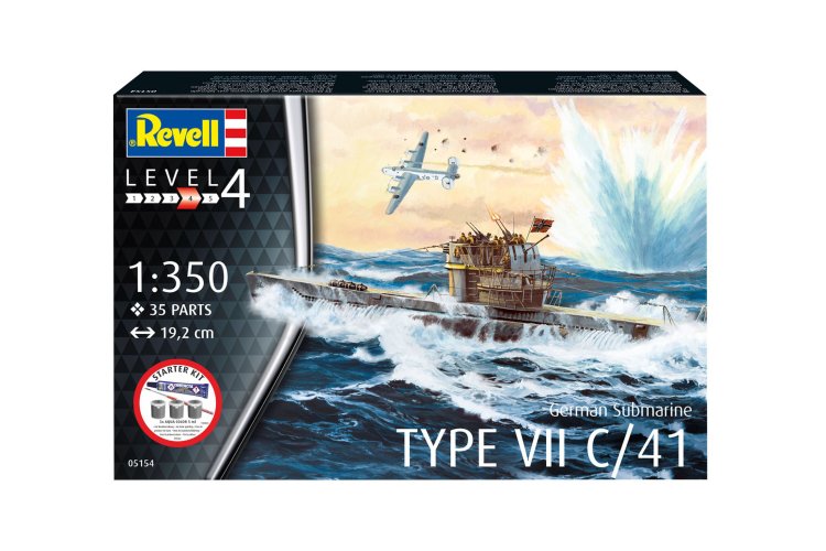 1:350 Revell 75154 Duitse Onderzee&euml;r Type VII C/41 - WWII U-boot - Starter Kit - Rev75154 9 - REV75154