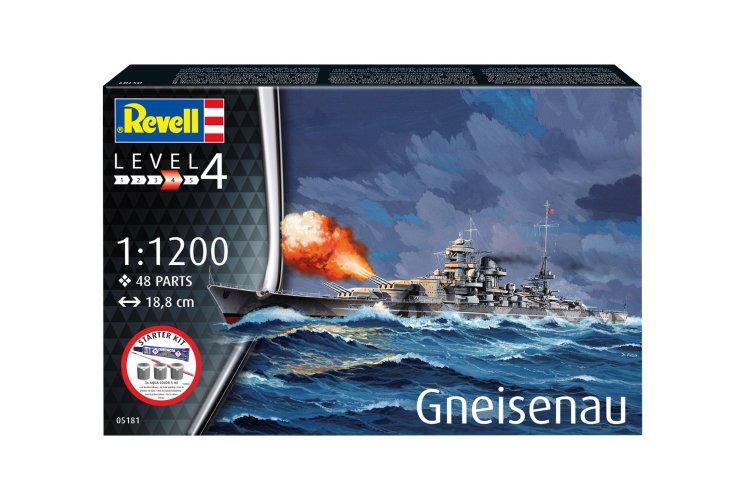 1:1200 Revell 75181 Gneisenau &ndash; Scharnhorst-class &ndash; WWII German Warship &ndash; Battleship &ndash; Starter Kit - Rev75181 10 - REV75181