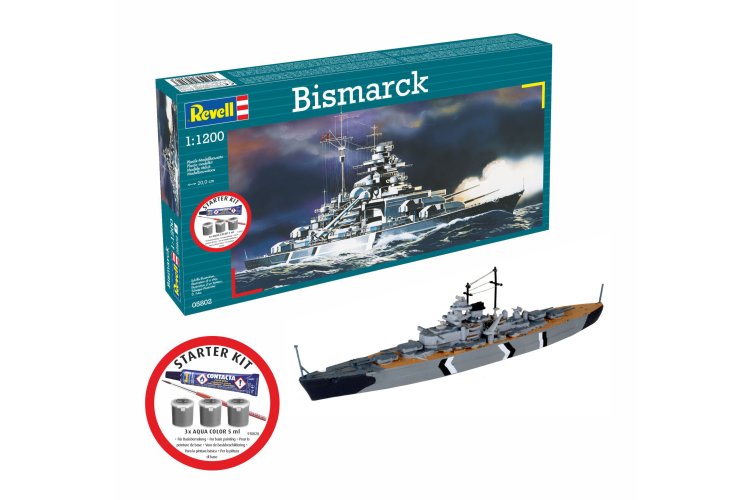 1:1200 Revell 75802 Bismarck - WWII Slagschip Bismarck-klasse - Duits Oorlogsschip - Starter Kit - Rev75802 1 - REV75802