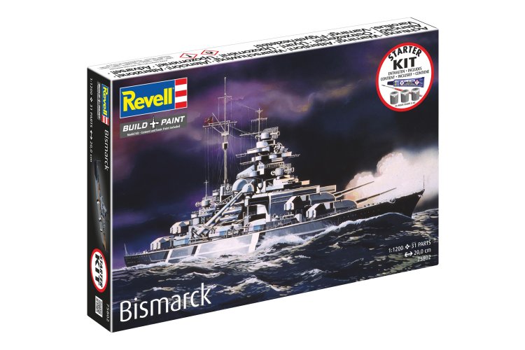 1:1200 Revell 75802 Bismarck - WWII Slagschip Bismarck-klasse - Duits Oorlogsschip - Starter Kit - Rev75802 11 - REV75802