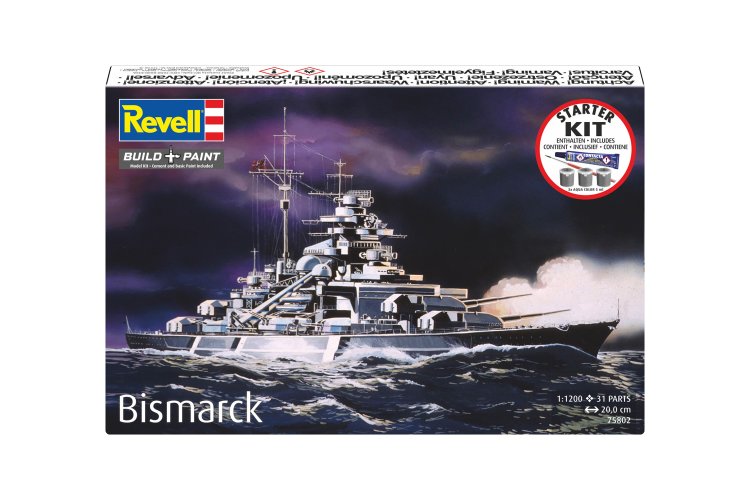 1:1200 Revell 75802 Bismarck - WWII Slagschip Bismarck-klasse - Duits Oorlogsschip - Starter Kit - Rev75802 12 - REV75802
