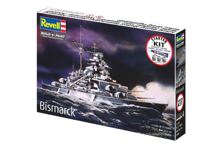 1:1200 Revell 75802 Bismarck - WWII Slagschip Bismarck-klasse - Duits Oorlogsschip - Starter Kit - Rev75802 13 - REV75802