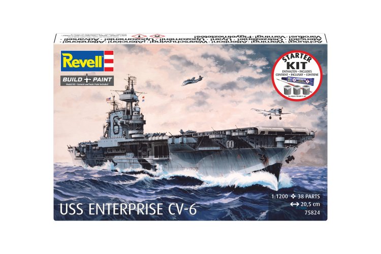 1:1200 Revell 75824 USS Enterprise CV-6 - Yorktown-klasse - Vliegdekschip - Starter Kit - Rev75824 12 - REV75824
