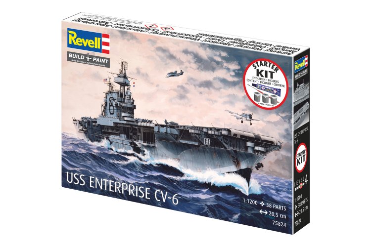 1:1200 Revell 75824 USS Enterprise CV-6 - Yorktown-klasse - Vliegdekschip - Starter Kit - Rev75824 13 - REV75824