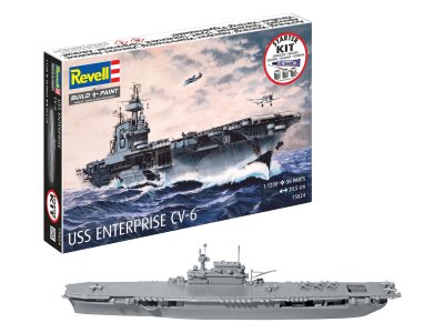 1:1200 Revell 75824 USS Enterprise CV-6 - Yorktown-klasse - Vliegdekschip - Starter Kit - Rev75824 1i - REV75824