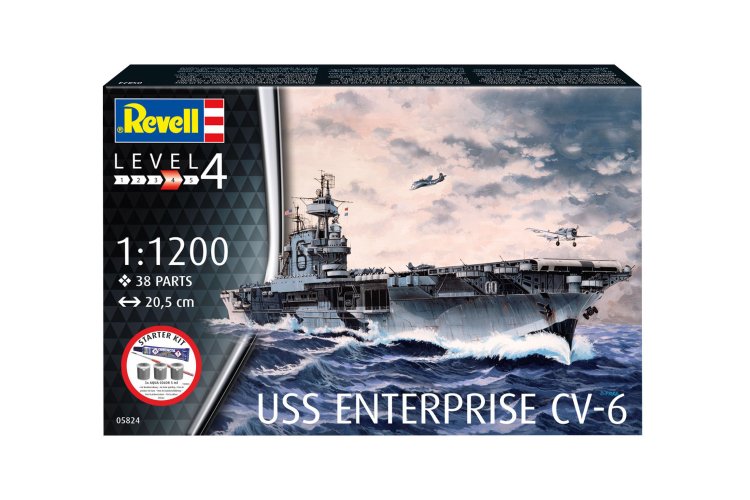 1:1200 Revell 75824 USS Enterprise CV-6 - Yorktown-klasse - Vliegdekschip - Starter Kit - Rev75824 9 - REV75824