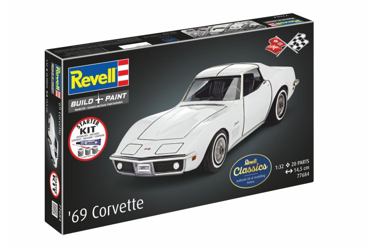1:32 Revell 77684 Chevrolet Corvette C3 '69 &ndash; American Sports Car &ndash; Starter Kit - Rev77684 11 - REV77684