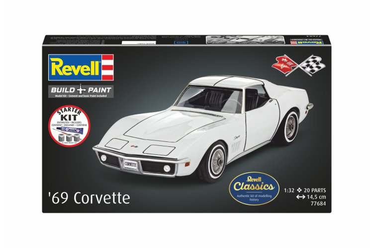 1:32 Revell 77684 Chevrolet Corvette C3 '69 &ndash; American Sports Car &ndash; Starter Kit - Rev77684 12 - REV77684
