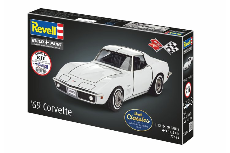 1:32 Revell 77684 Chevrolet Corvette C3 '69 &ndash; American Sports Car &ndash; Starter Kit - Rev77684 13 - REV77684