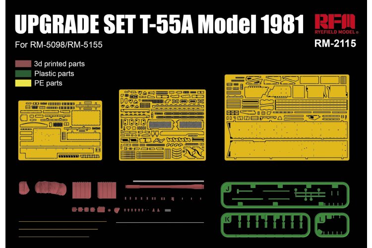 1:35 Rye Field Model 2115 T-55A Model 1981 Upgrade Set for 5098 and 5155 &ndash; Rye Field - Rfm2115 5 - RFM2115