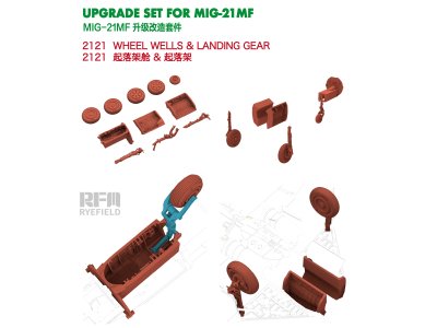 1:48 Rye Field Model 2121 3D-geprinte Landingsgestel & Wielkasten voor MiG-21MF - Rye Field Model 6001 - Rfm2121 1 - RFM2121