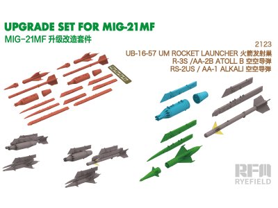 1:48 Rye Field Model 2123 3D-geprinte Wapenset voor MiG-21MF - Rye Field Model 6001 - Rfm2123 1 - RFM2123
