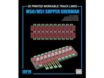 1:35 Rye Field Model 3036 M50/M51 Super Sherman - 3D-Geprinte Werkende Rupsbanden - Rfm3036 1 - RFM3036