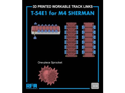 1:35 Rye Field Model 3038 3D Geprinte Werkende Rupsbanden T-54E1 voor M4 Sherman - Rfm3038 1 - RFM3038