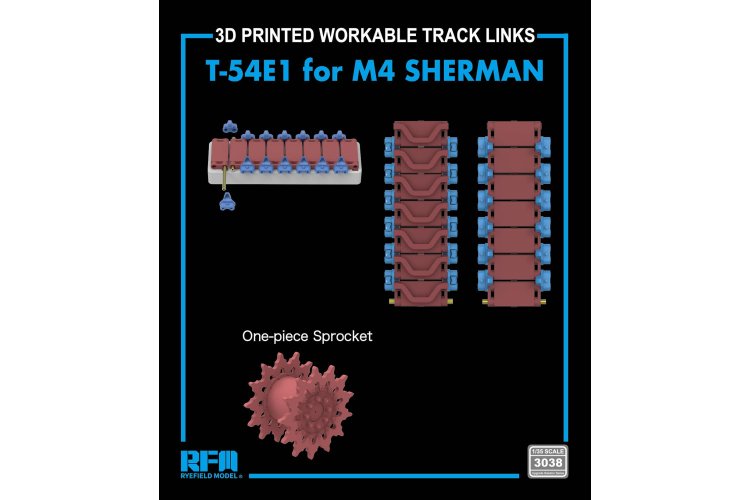 1:35 Rye Field Model 3038 3D Printed Workable Tracks T-54E1 for M4 Sherman - Rfm3038 1 - RFM3038