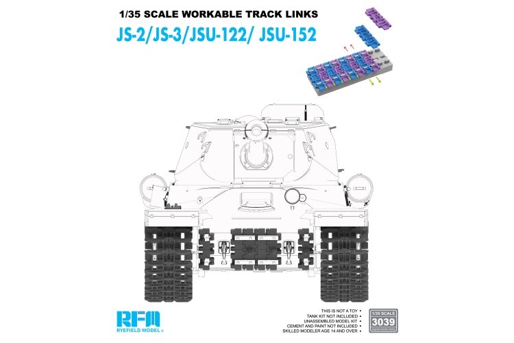 1:35 Rye Field Model 3039 Working Track Links for JS-2, JS-3, JSU-122 and JSU-152 - Rye Field - Rfm3039 1 - RFM3039
