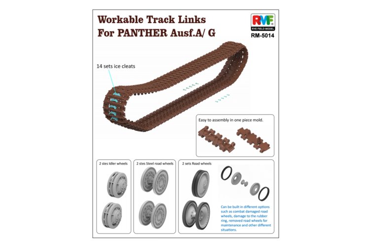 1:35 Rye Field Model 5014 Workable Track Links for Panther Ausf. A/G - Rfm5014 1 - RFM5014