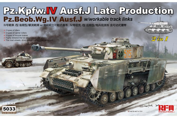 1:35 Rye Field Model 5033 RM-5033 Pz.Kpfw.IV Ausf.J Late Production Pz.Beob.Wg.IV Ausf. J 2 in 1 - Rfm5033 1 1 - RFM5033