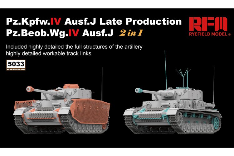 1:35 Rye Field Model 5033 RM-5033 Pz.Kpfw.IV Ausf.J Late Production Pz.Beob.Wg.IV Ausf. J 2 in 1 - Rfm5033 2 1 - RFM5033