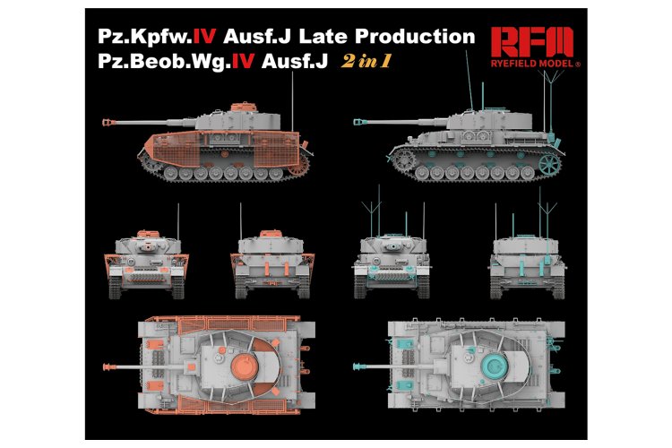 1:35 Rye Field Model 5033 RM-5033 Pz.Kpfw.IV Ausf.J Late Production Pz.Beob.Wg.IV Ausf. J 2 in 1 - Rfm5033 6 - RFM5033