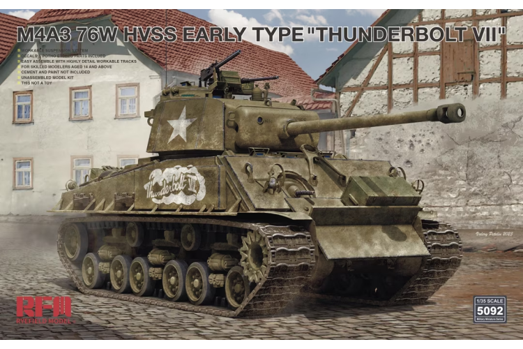 1:35 Rye Field Model 5092 M4A3 76W HVSS Early Type - Thunderbolt VII - Rfm5092 1 - RFM5092