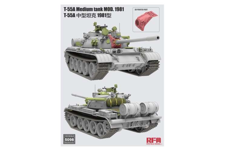 1:35 Rye Field Model 5098 T-55A Medium Tank Mod. 1981 with workable track links - Rfm5098 2 - RFM5098