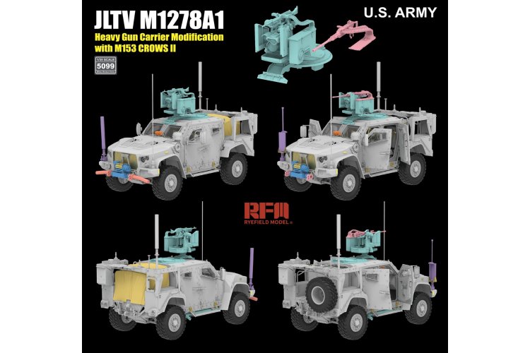 1:35 Rye Field Model 5099 JLTV M1278A1 Heavy Gun Carrier Modification with M153 Crows II US Army - Rfm5099 4 - RFM5099