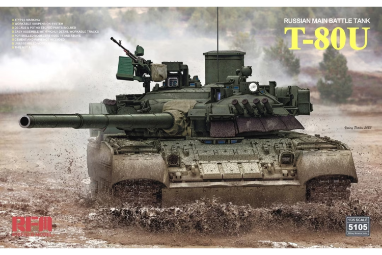 1:35 Rye Field Model 5105 T-80U - Russian Main Battle Tank - Rfm5105a 1 - RFM5105