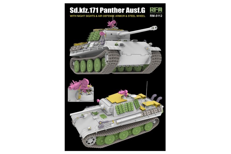 1:35 Rye Field Model 5112 Sd.Kfz.171 Panther G w/Night Sights and Air Defense Armor & Steel Wheel - Rfm5112 2 - RFM5112