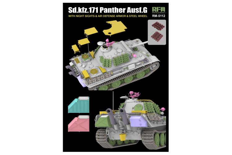 1:35 Rye Field Model 5112 Sd.Kfz.171 Panther G w/Night Sights and Air Defense Armor & Steel Wheel - Rfm5112 3 - RFM5112