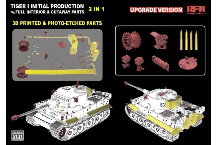 1:35 Rye Field Model 5131 Pz.Kpfw. VI Ausf. E Tiger I Vroege Productie - Upgrade-ed. met volledige interieur & doorsnede - Rfm5131 4 - RFM5131