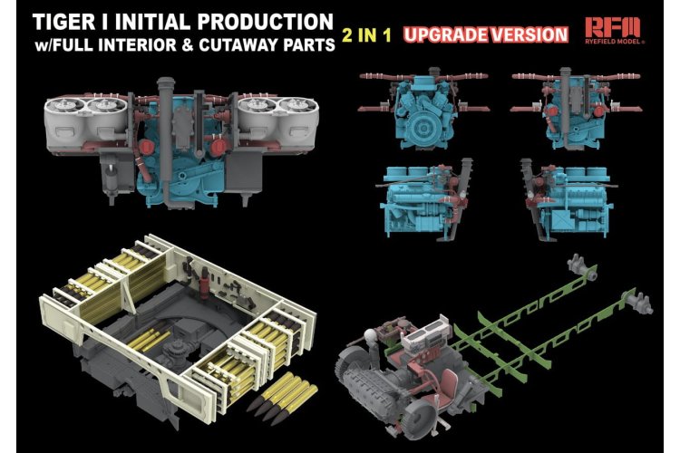 1:35 Rye Field Model 5131 Pz.Kpfw. VI Ausf. E Tiger I Vroege Productie - Upgrade-ed. met volledige interieur & doorsnede - Rfm5131 6 - RFM5131