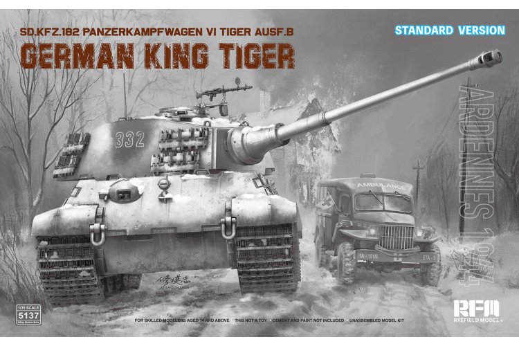 1:35 Rye Field Model 5137 Sd.Kfz. 182 Pz.Kpfw. VI Ausf. B German K&ouml;nigstiger &ndash; Ardennes 1944 &ndash; Standard Version - Rfm5137 1 - RFM5137