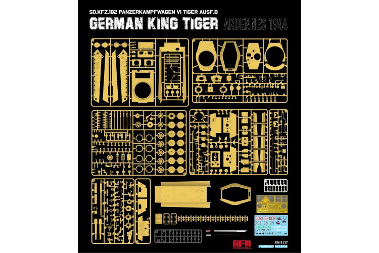 1:35 Rye Field Model 5137 Sd.Kfz. 182 Pz.Kpfw. VI Ausf. B German K&ouml;nigstiger &ndash; Ardennes 1944 &ndash; Standard Version - Rfm5137 2 - RFM5137