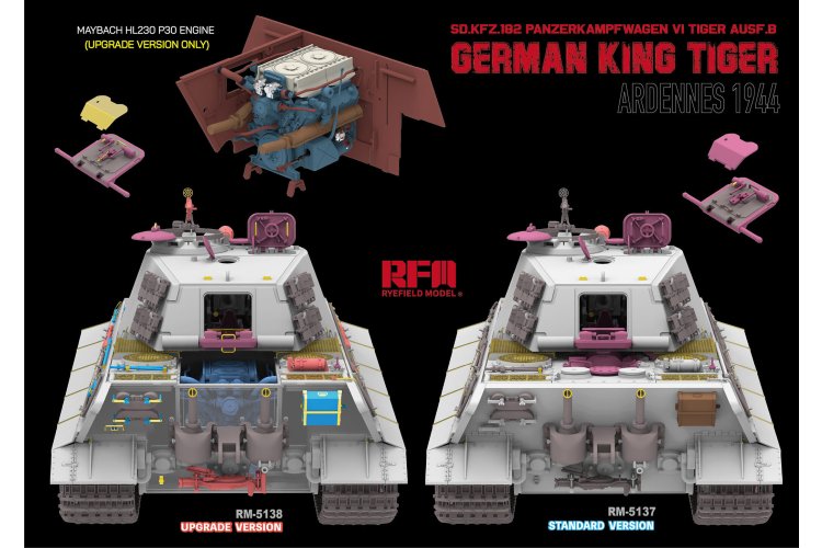 1:35 Rye Field Model 5138 Sd.Kfz. 182 Pz.Kpfw. VI Ausf. B Duitse K&ouml;nigstiger - Ardennen 1944 - Upgradeversie - Rfm5138 6 - RFM5138