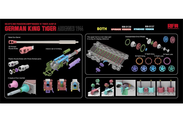1:35 Rye Field Model 5138 Sd.Kfz. 182 Pz.Kpfw. VI Ausf. B Duitse K&ouml;nigstiger - Ardennen 1944 - Upgradeversie - Rfm5138 7 - RFM5138
